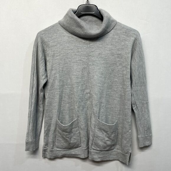 Talbots Women 100% Merino Wool Turtleneck Sweater Size Medium Pockets M266 -14 - Picture 1 of 14